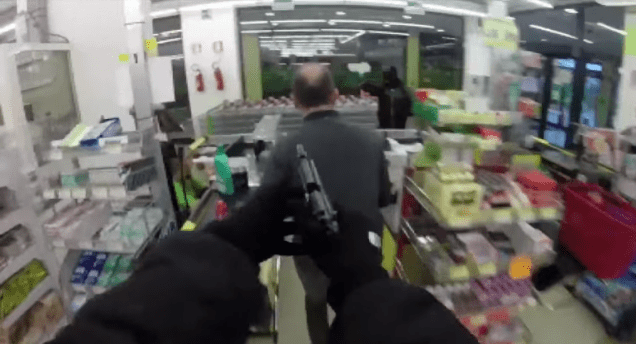 Remember this? Go-Pro wearing robber terrofies shoppers in Italy.