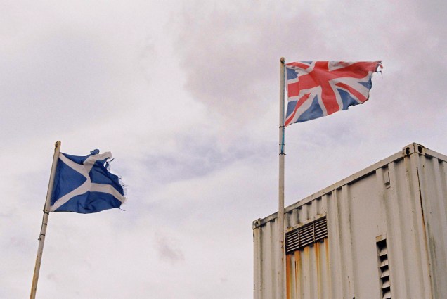UK and Scottish flags