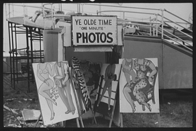 Props used by tintype photographer at the Champlain Valley Exposition, Essex Junction, Vermont. Jack Delano, August 1941. 